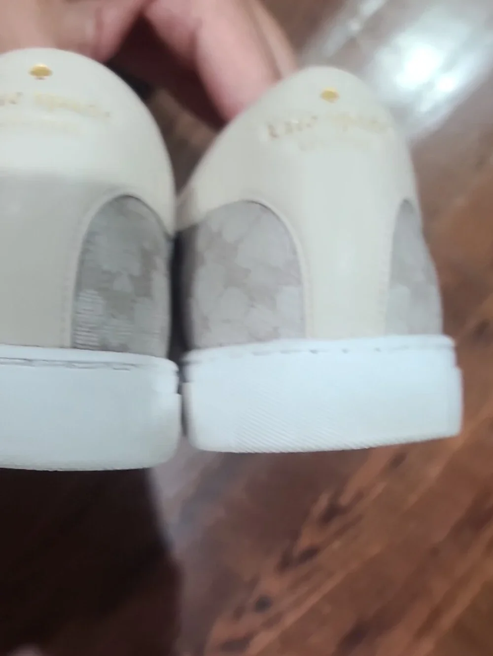 kate spade Cream and White Patterned Lace-Up Sneakers